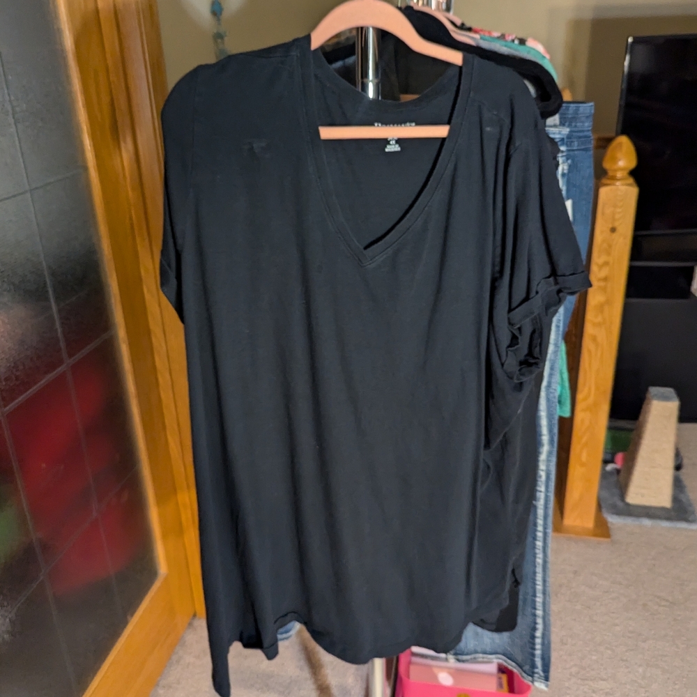 🤍Roamans 34/36 4x vneck short sleeved top